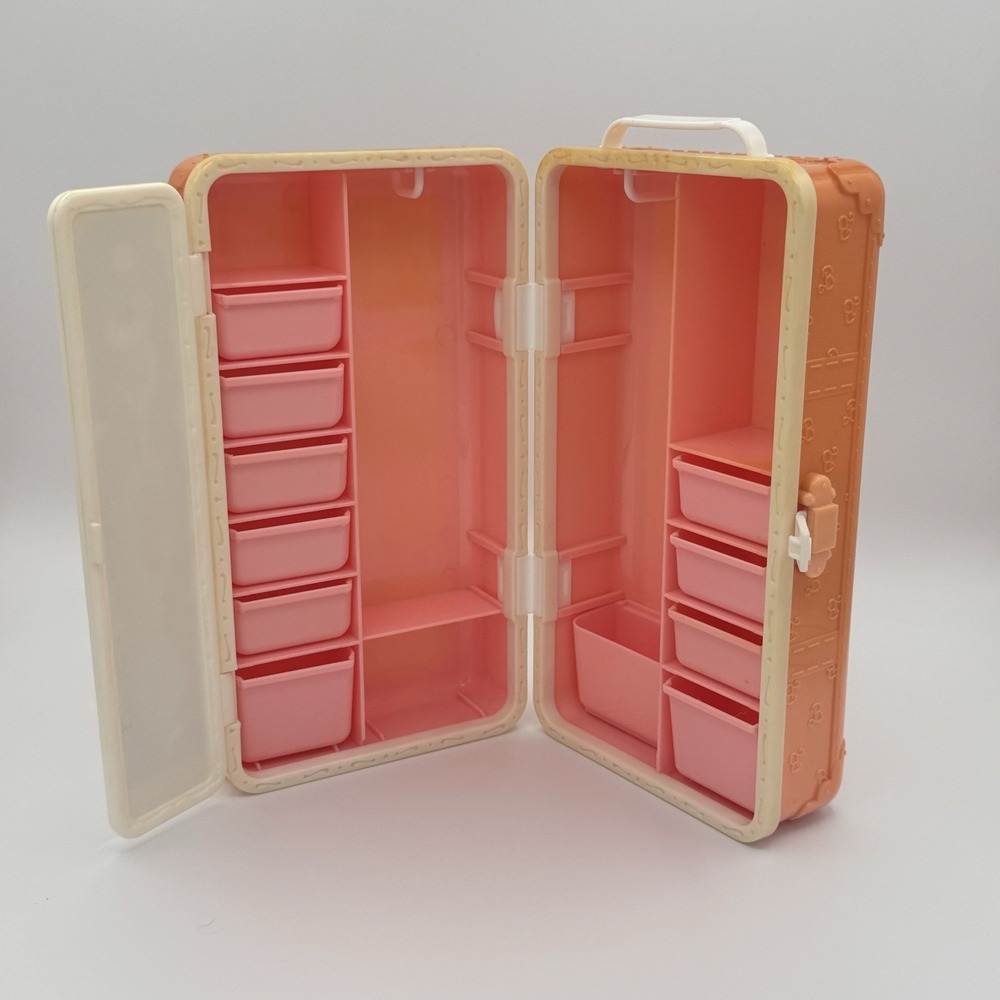 Vintage Barbie Wedding Day Fashion Trunk Case Closet Mattel Pink White As Is